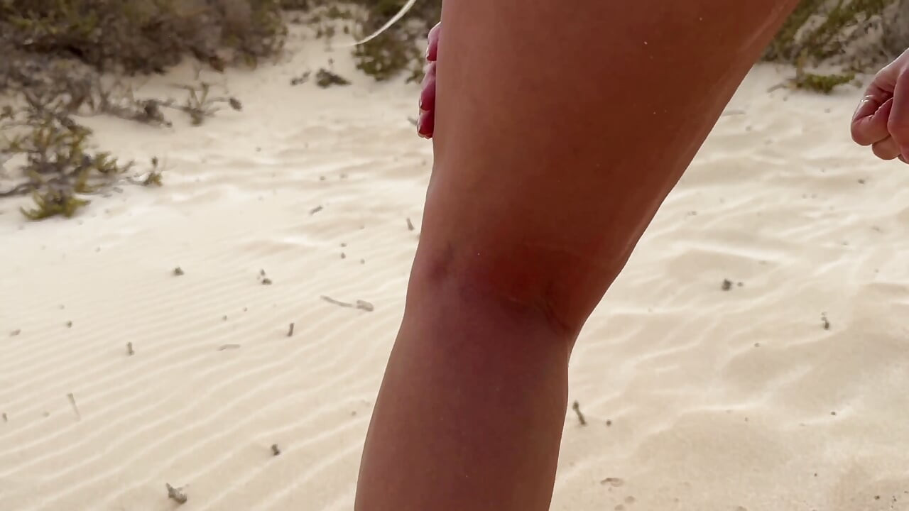 Girl Is Wetting White Short Outdoor so Desperate