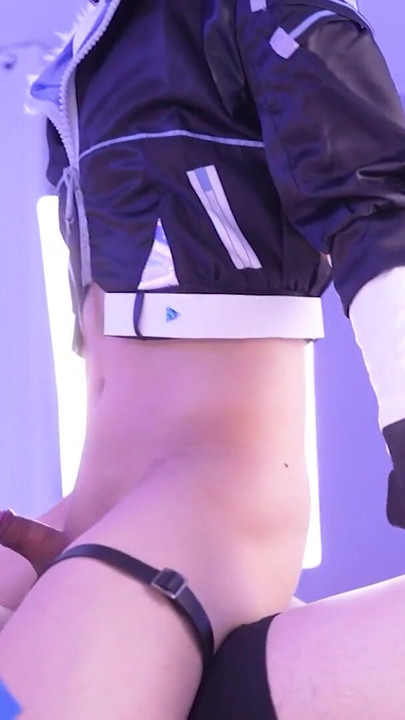 Key moment from "Honkai Silver Wolf Cosplay Fuck, Hentai Shemale Cosplayer, Asian Femboy trans 6"