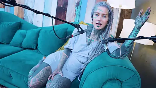 I talk about K - Kindness - ASMR podcast SFW talking goth skinny girl dreadlocks tattoo model inked girl