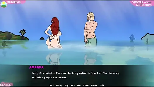 Lust Town - Lt - Gameplay - Roleplay - Nudity in Beach - Saggy Breast Topless with Big Nipples - Teasing Stranger in the Beach