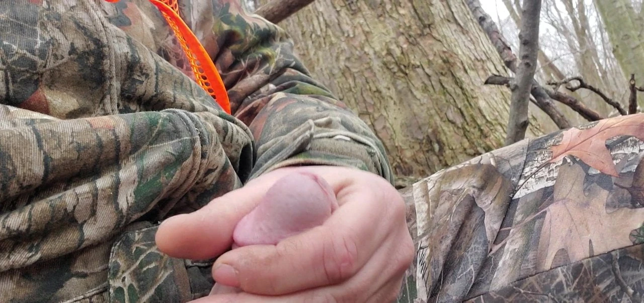 Jerking off in the woods