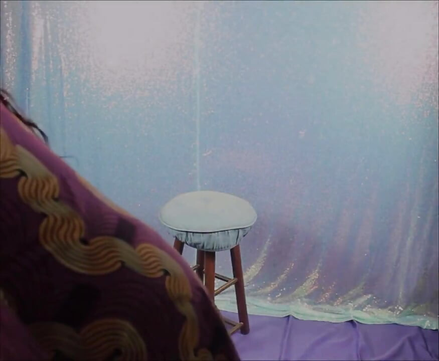 Behind the Scenes with Haydee Rodriguez -purple Stockings Gold High Heels