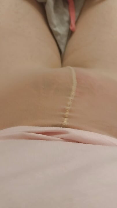 Sissy Cums in Pink Nightware