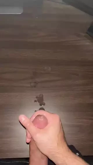 cumshot on desk