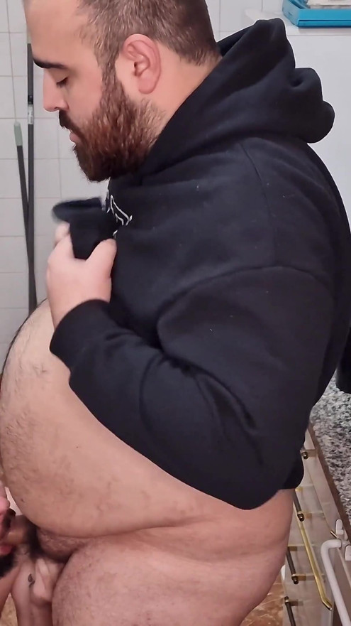 Hairy Bear Fucks My Mouth and Gives Me His Milk