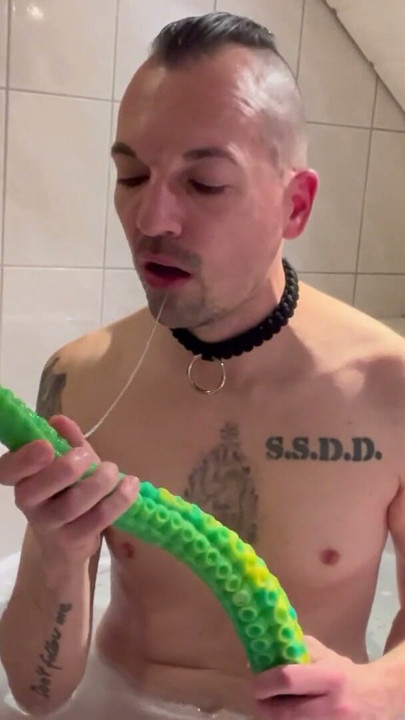 Stupid faggot slut gagging | Clip 2