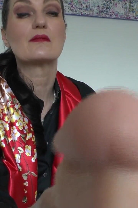 Red Satin and Hot Cock Sucking and Masturbating with a Cloth at Step-auntie Lady Victoria Valente
