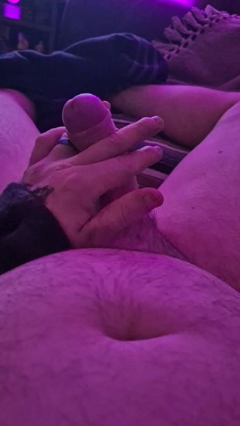 Me with my cock playing about pre cum aswell