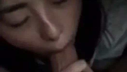Chinese girl gives blowjob