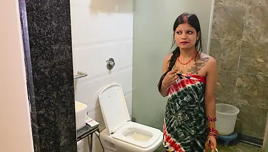 Desi-indische Hausfrau ko-Ehemann nicht baathroom Hauptbahut pela