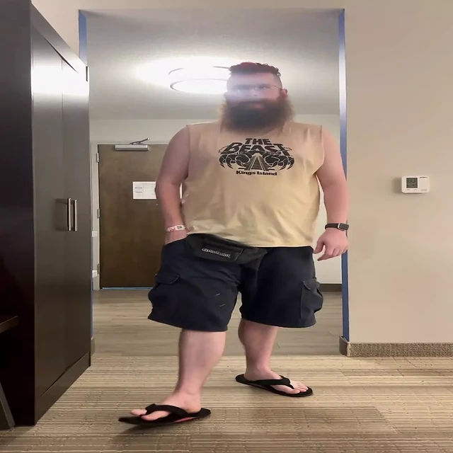 Stripping out of my sweaty clothes after a day of fun