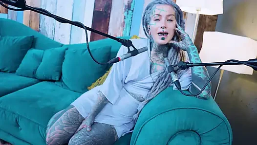 I talk about L - LOVE - ASMR podcast SFW talking goth skinny girl dreadlocks tattoo model inked girl