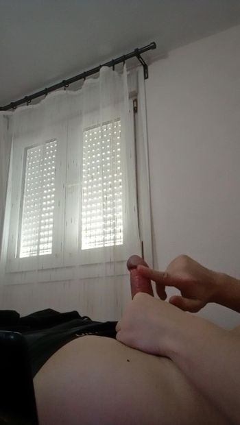 A straight Russian guy jerks off his big cock #12