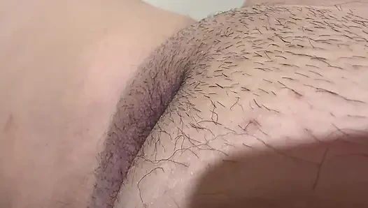 Mother masturbates her hairy pussy hidden from her husband