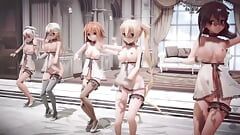 Mmd R-18 - chicas anime sexy bailando (clip 3)