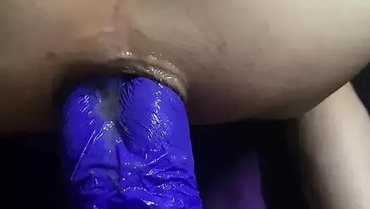 Ass fisting with latex gloves. First proper attempt