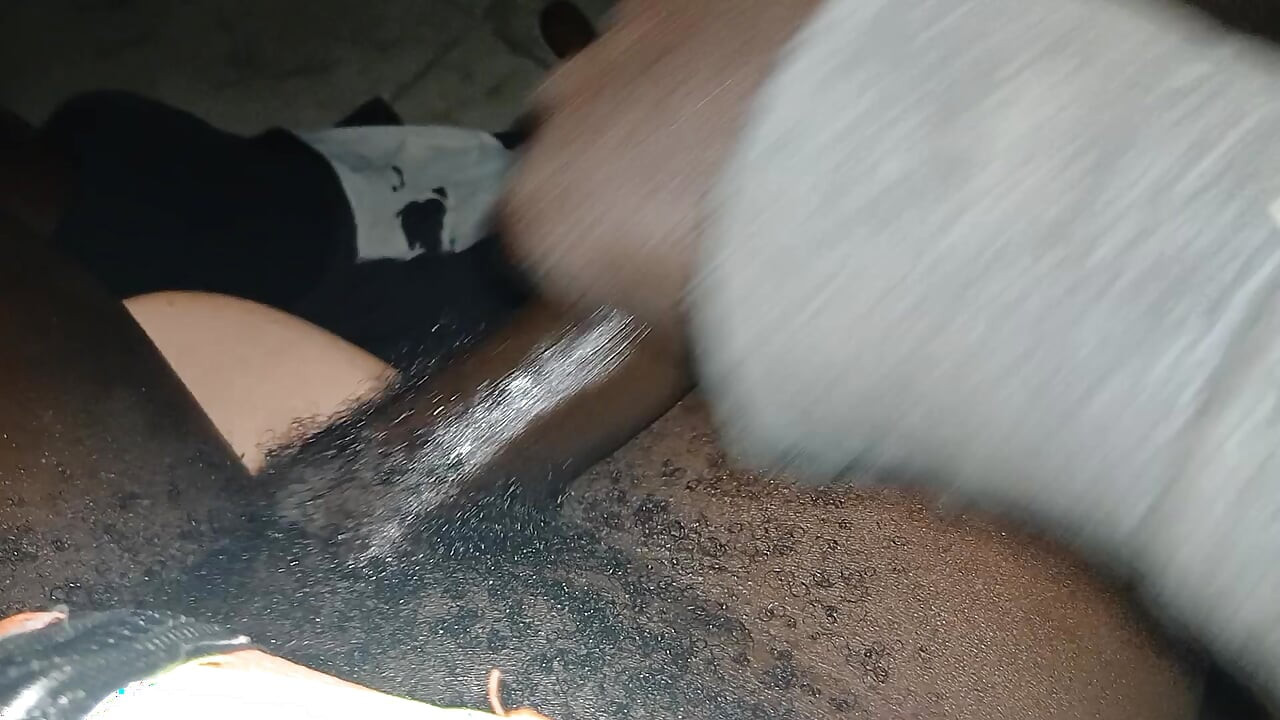 Hairy cock handjob