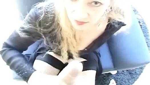 This Blonde French Slut Got Big Load of Cun on Her Face