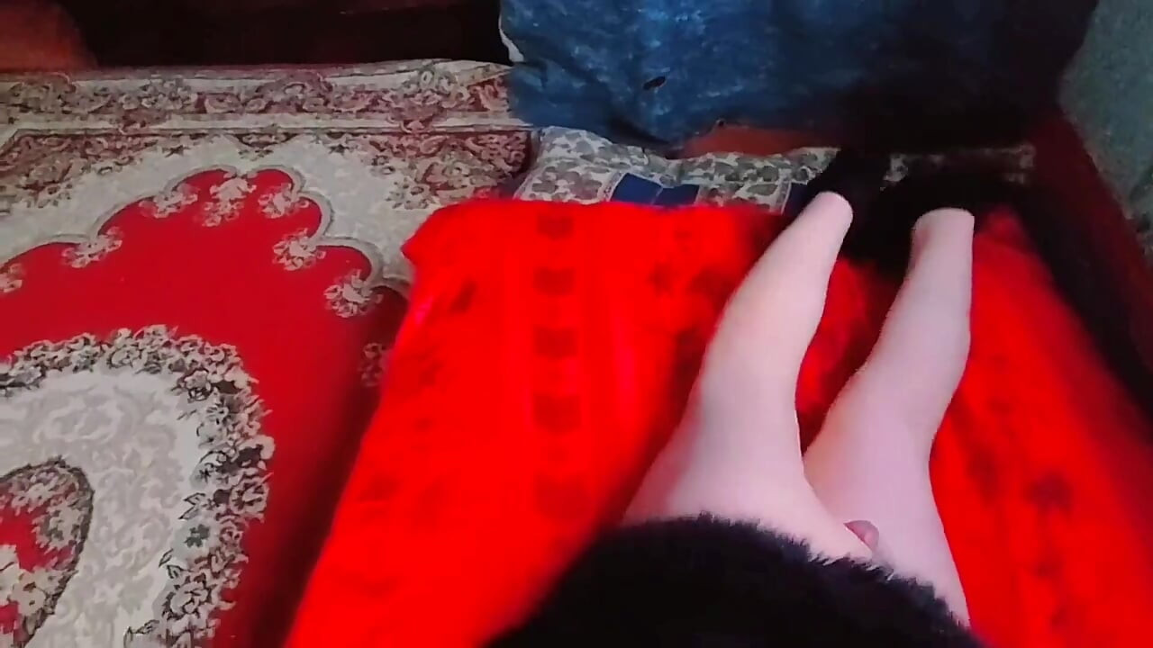 Playful trans girl trying on cute summer dress