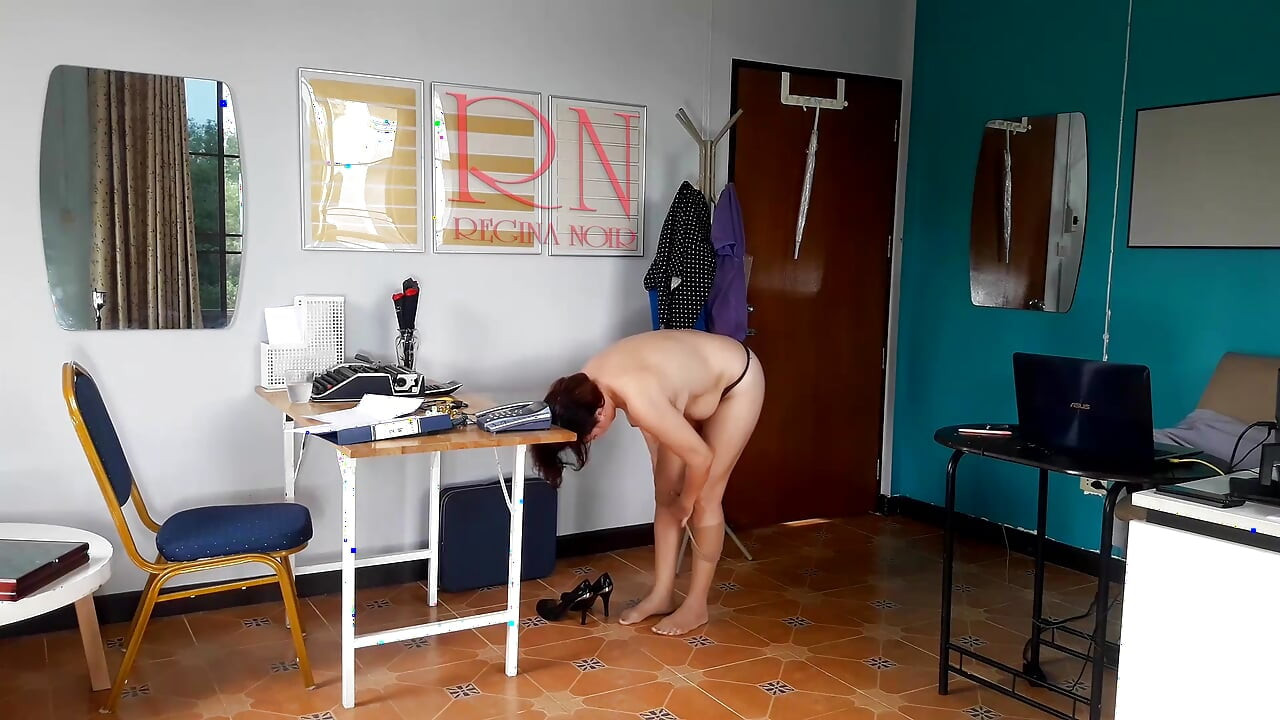 Nudist secretary. Nude employee in the office. Nude secretary is not shy about her boss. Nude office.  1 194