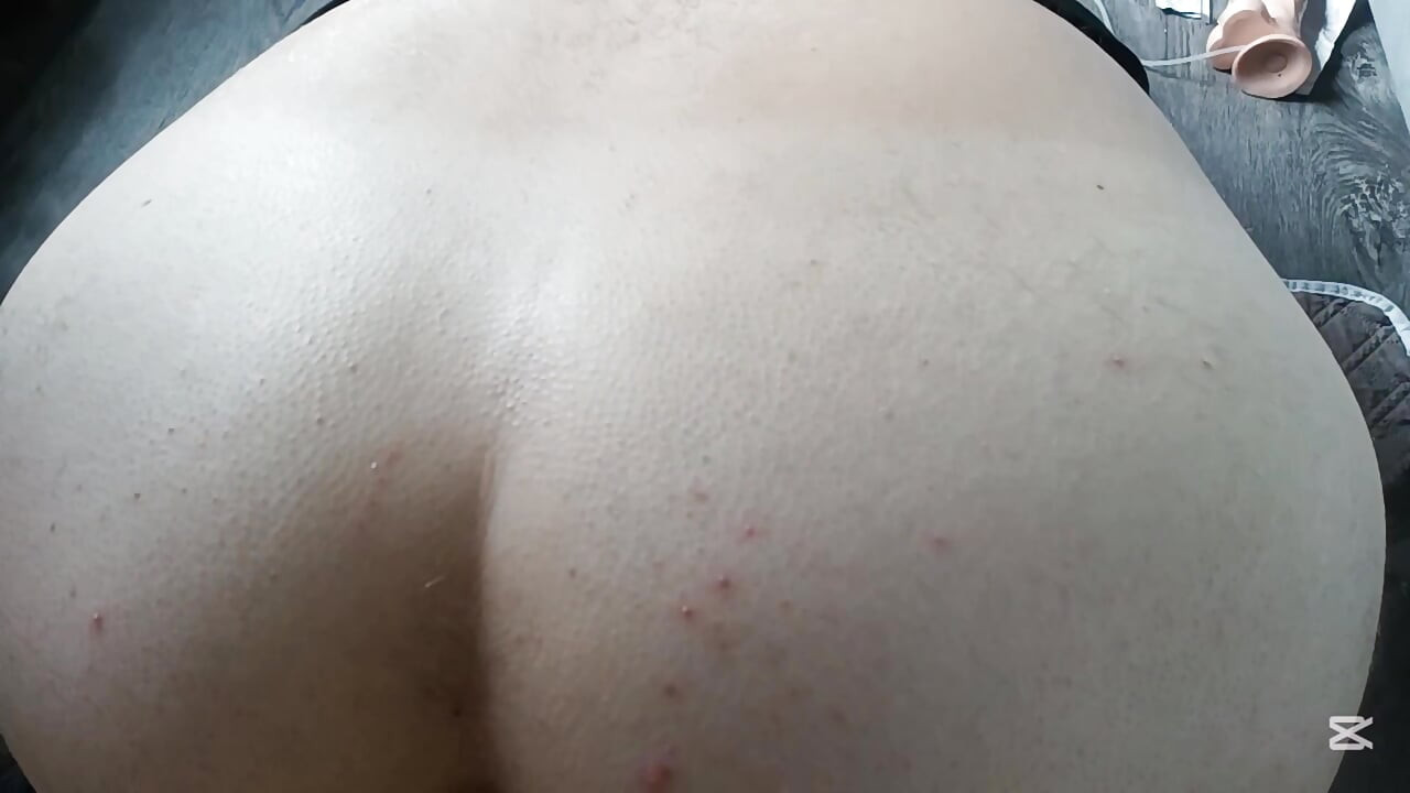 Cute small dick with condom cums in my ass