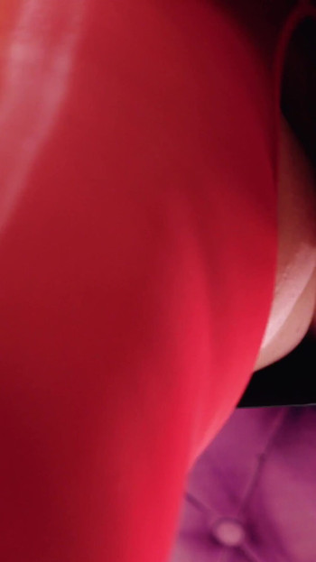 Memorable moment from "Teasing by red hot shiny crotchless pantyhose, amazing curvy MILF Arya Grander"