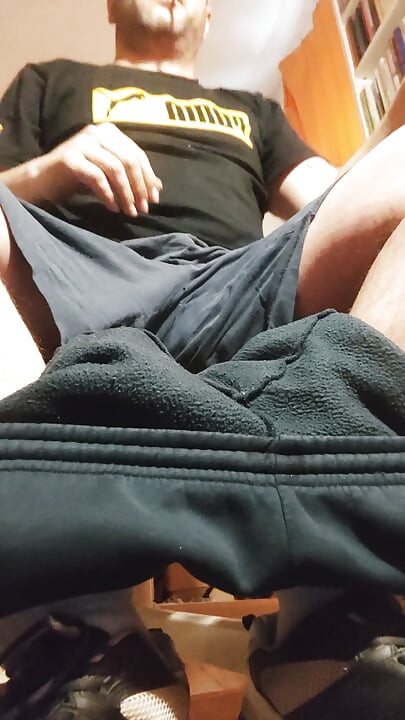 Turning on, sock play, and cumming