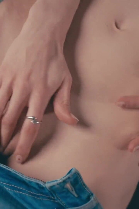 Wild Tight Jeans Foreplay. Squirting Pussy. Button Licking