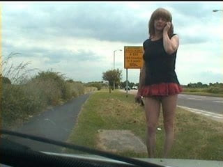 public cock flashes from tranny exhibitionist whore