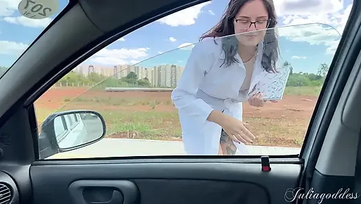 I Got Caught Giving "therapy" in His Car.. in Public