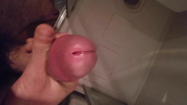 Cumshot in shower
