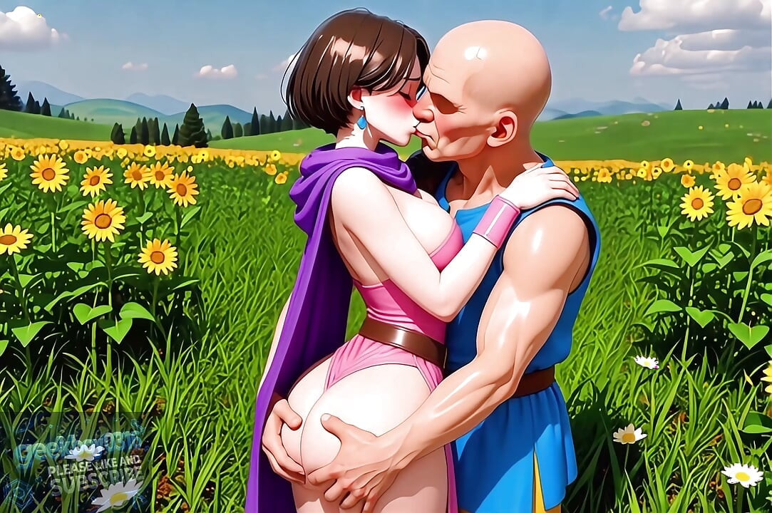 The Erotic slender Hero Woman Gives In to the Old Man's Tongue Until She Melts Hentai HD
