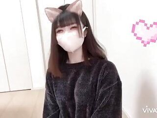 Japanse kat met grote borsten cosplay