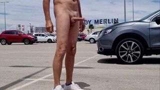 Public nude and wank