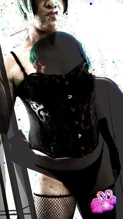 Sissy TS Kandi Cockslut in Corset and Heels PMV