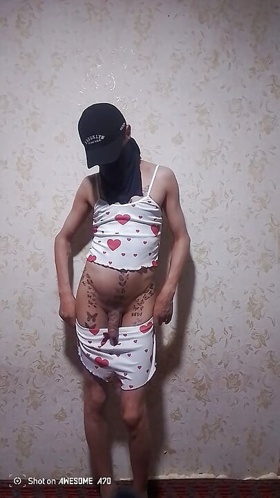 Femboy dresses up