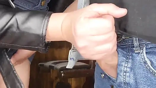 Biker Chick Gives Me a Tight Handjob That Leads to Massive Cumshot