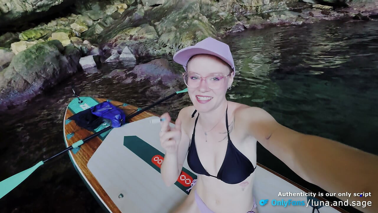 We Paddled Into Secluded Sea Cave and Fucked on a Floating Board - Real Amateur Couple (POV, Reverse Cowgirl & Cumshot)