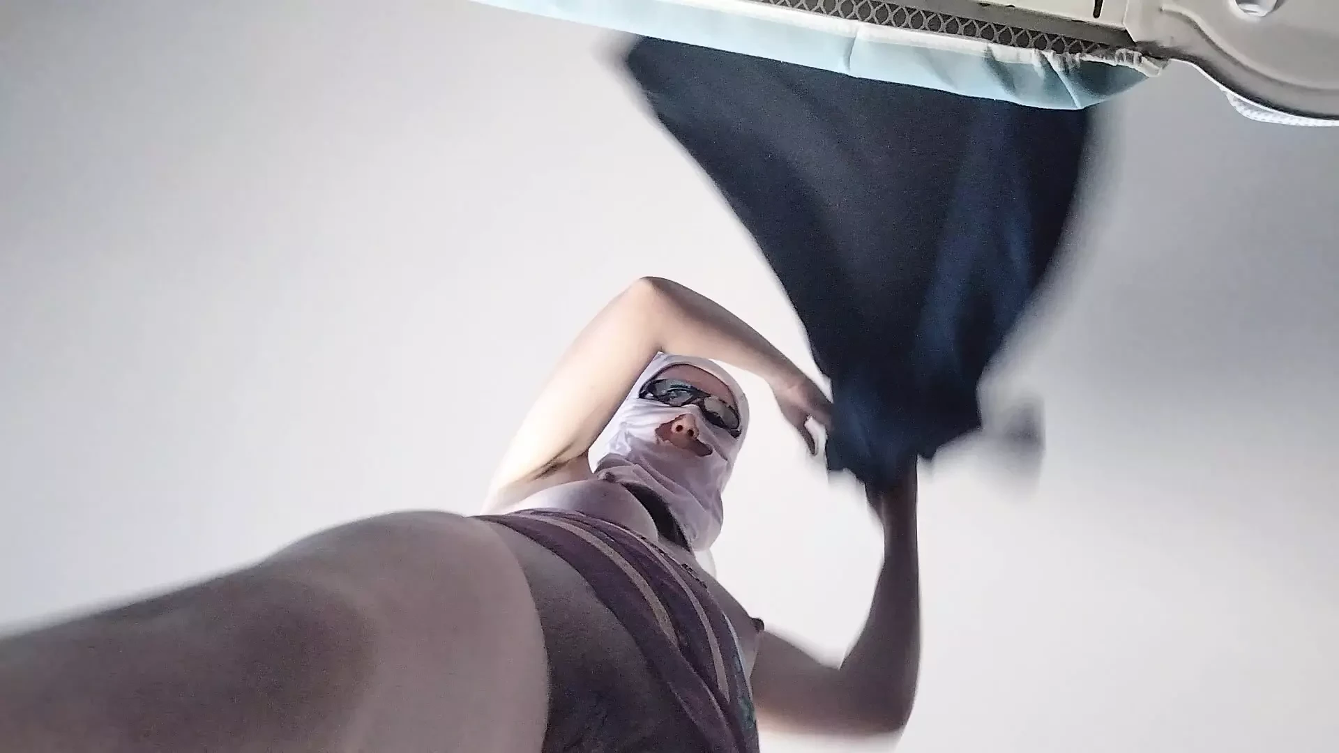 Sexy wife doing housework naked. Brunette hairy pussy, big ass, big tits.