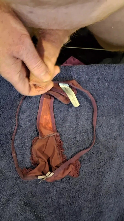 Cumming on 18yr old Ellies thong