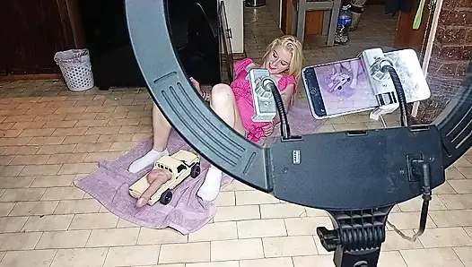 College Girl Gets Her Pussy Fucked with Rc Car