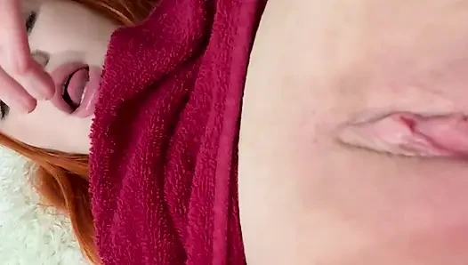 Memek merah muda dan klitoris close-up