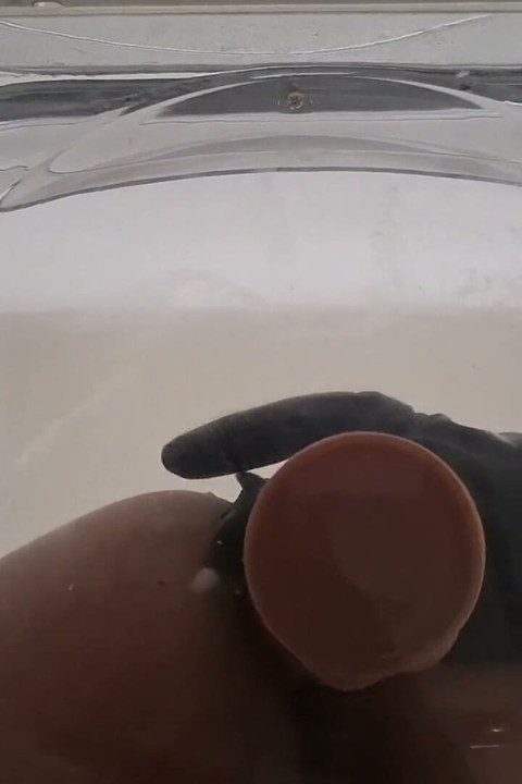 Extended Cut: POV Dirty Talk Fat Ass Goth Trans Facesitting and Anal Creampie After Riding Dildo on Transparent Chair
