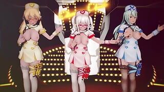 Mmd R-18 - anime - chicas sexy bailando - clip 235
