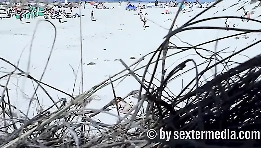 Девушка С Пляжа Барбетта Раздевается В Кустах