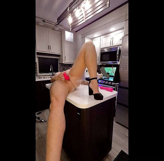 Indigo Rose gets caught masturbating and gets fucked in the kitchen