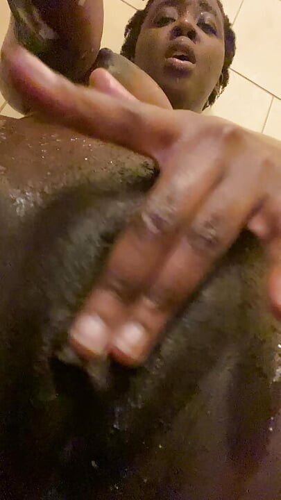 Shes Horny & Fucking My Sweet Pretty Pussy In The Shower