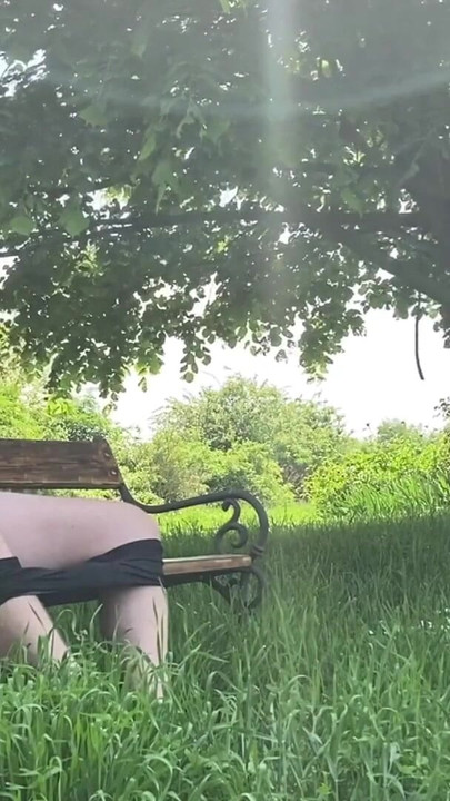 Key moment from "Huge risky cumshot on public park bench"