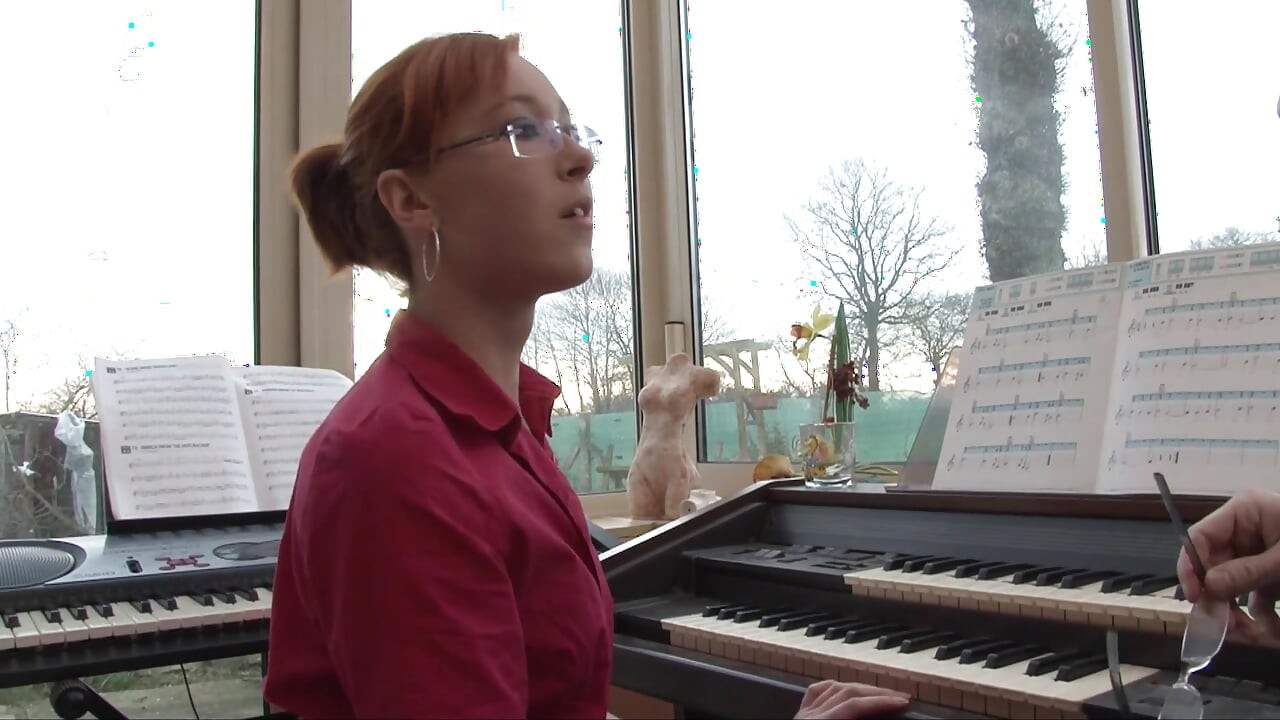 Ginger teen gets fucked by her piano teacher