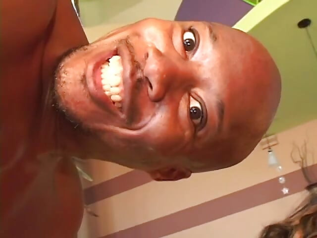 Two black sluts share jizz after stud fucks ebony bitch's asshole